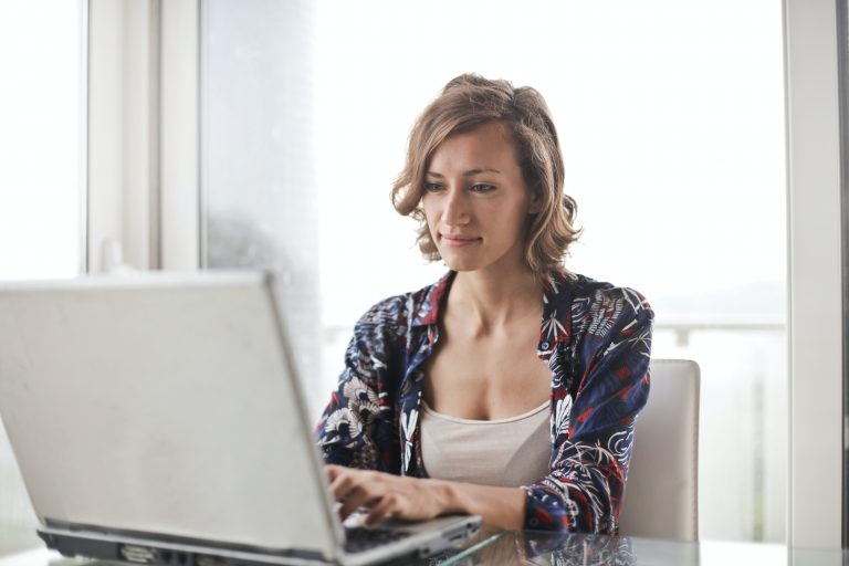 woman working from home